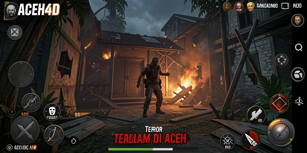 Tangkapan layar ACEH4D menampilkan suasana gelap dan mencekam dalam gameplay.