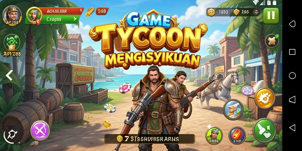 Tangkapan layar gameplay API288 menampilkan aksi membangun bisnis Tycoon.