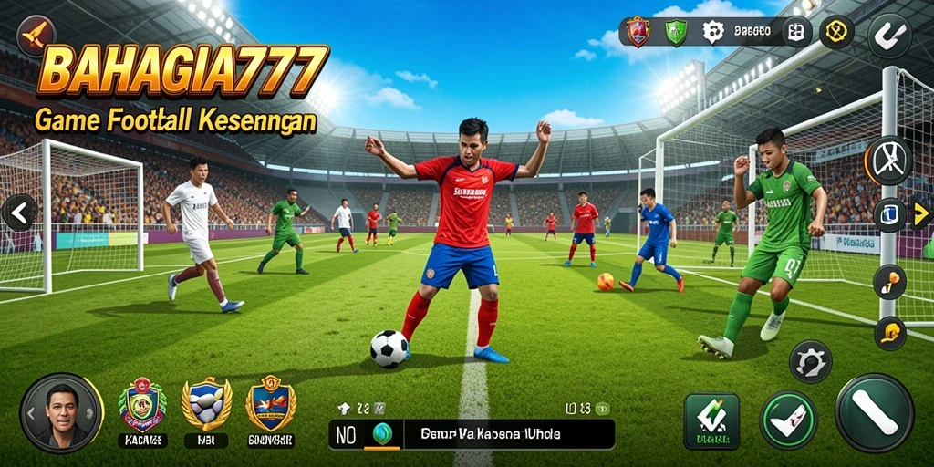 Tampilan gameplay sepak bola yang mendebarkan di BAHAGIA777.