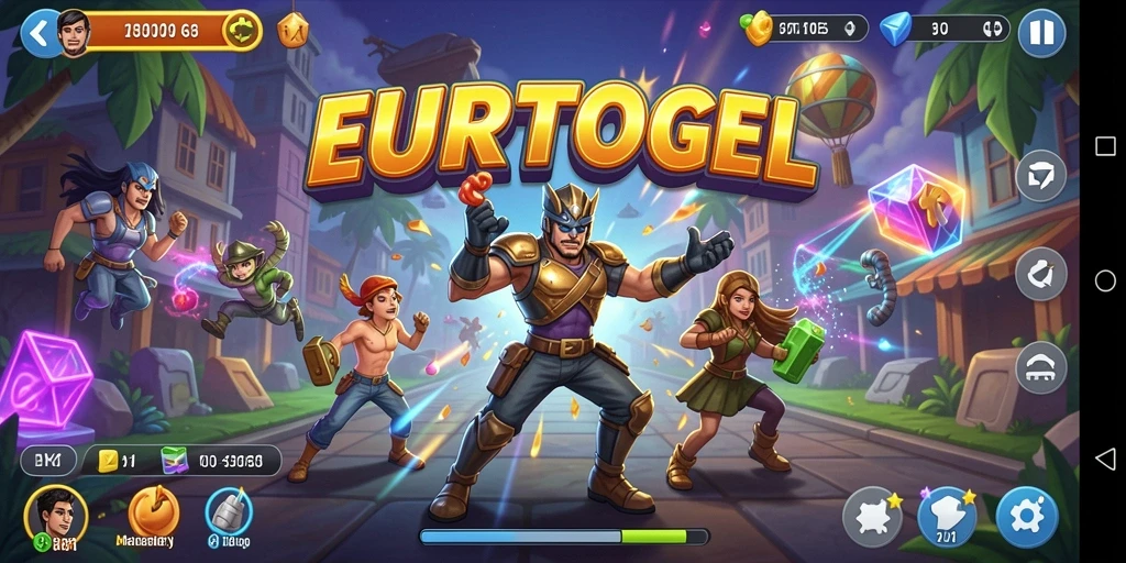 Tampilan gameplay seru dari EUROTOGEL yang penuh warna dan tantangan.