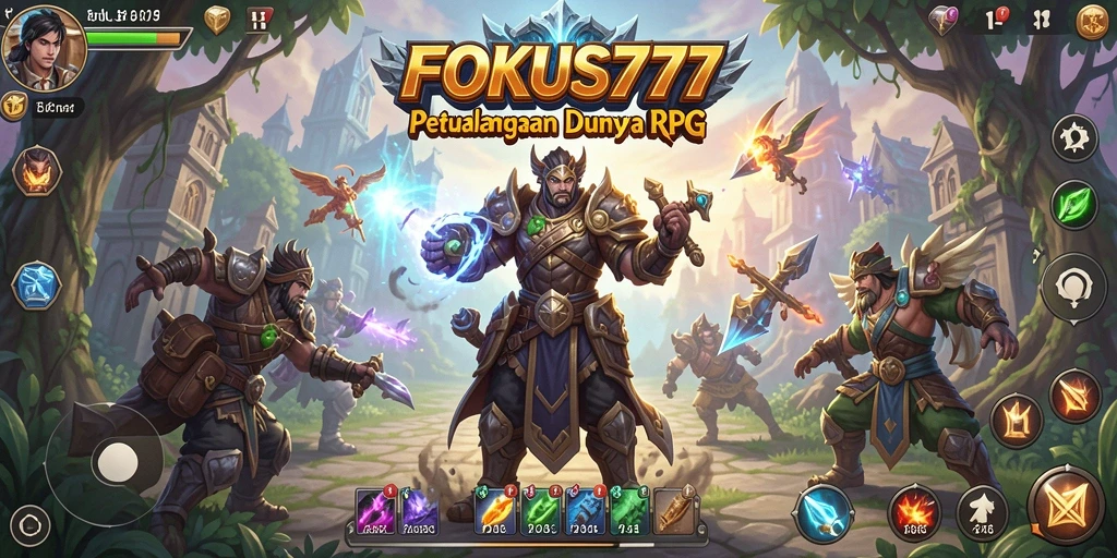 Tampilan dramatis dari pertempuran RPG yang mendebarkan di FOKUS777.