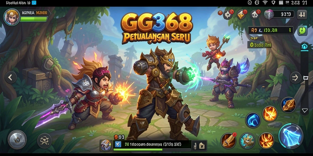 Tangkapan layar gameplay GG368 menunjukkan pertempuran epik dalam dunia RPG.