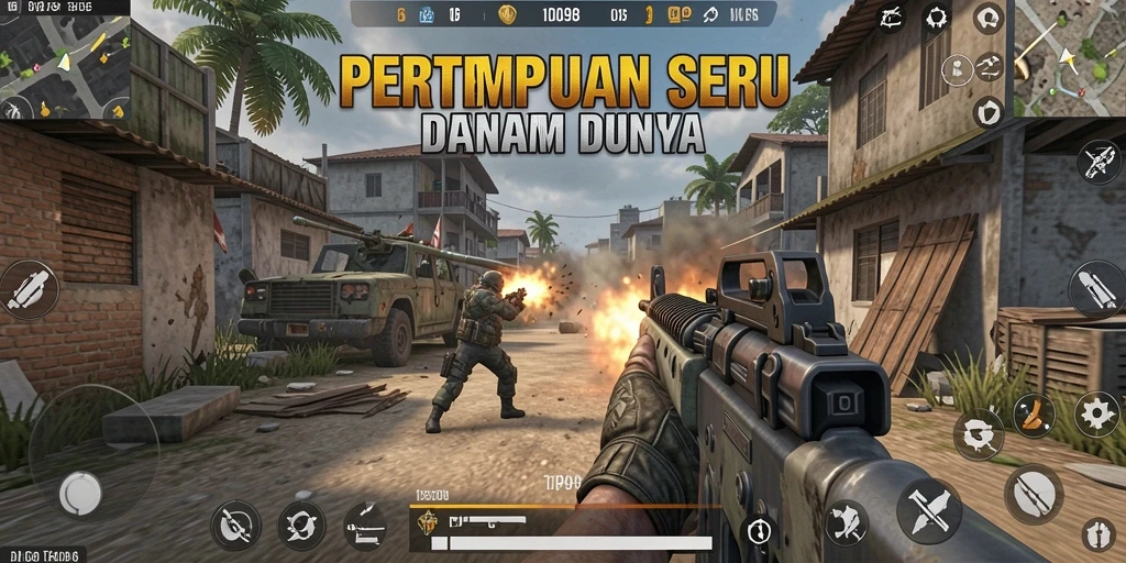 Screenshot dari gameplay ID098 menampilkan pertempuran intens dalam TPS.