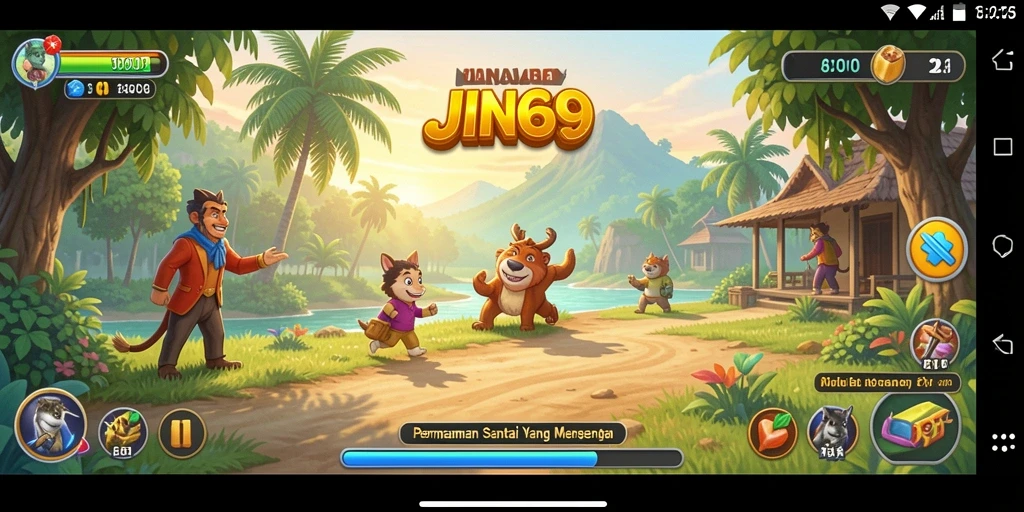 Tangkapan layar JIN69 menunjukkan gameplay santai yang menyenangkan.