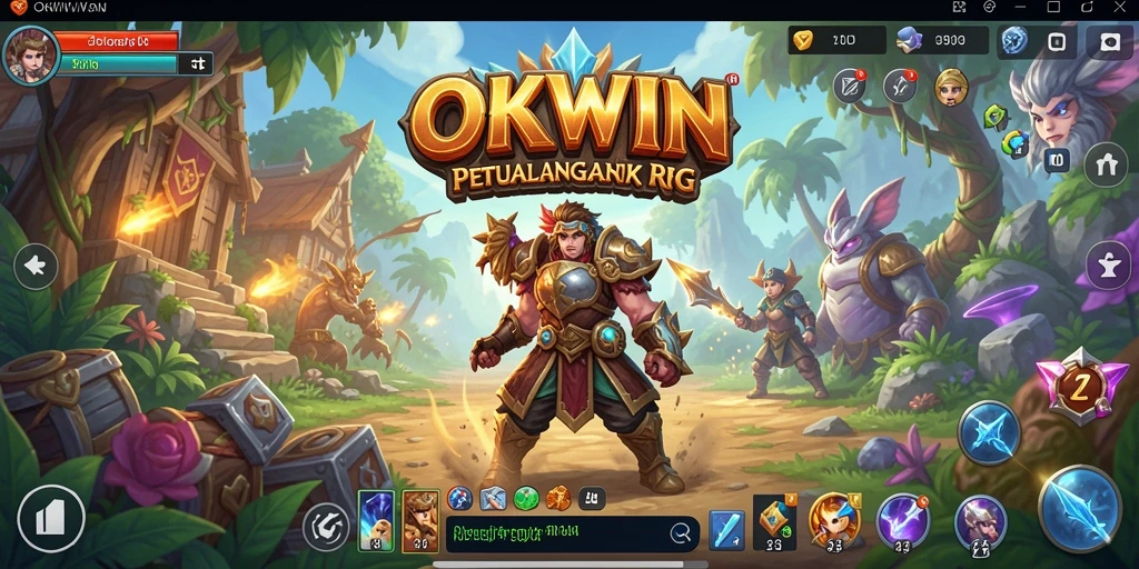 Screenshot menunjukkan pertarungan RPG yang epik dan mendebarkan.