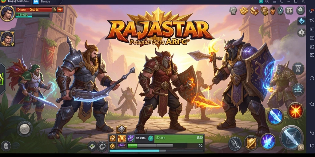 Tampilan gameplay RAJASTAR yang menegangkan dalam pertempuran ARPG.