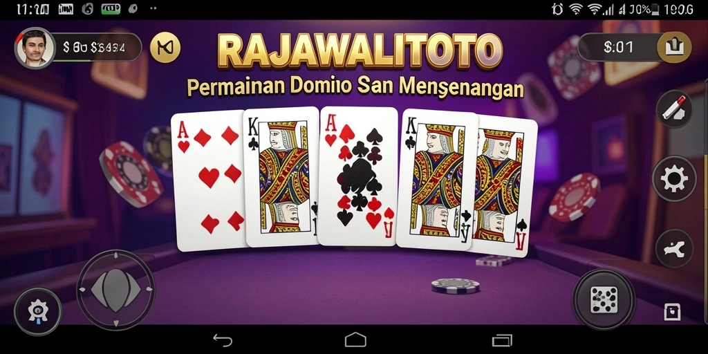 Screenshot utama RAJAWALITOTO menampilkan gameplay Domino yang seru.