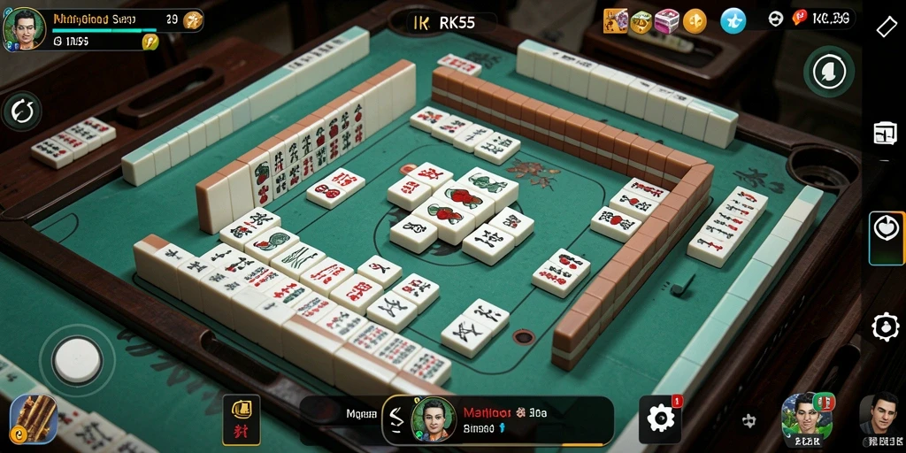 Screenshot gameplay RK55 yang menampilkan keseruan permainan Mahjong.