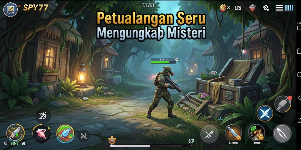 Screenshot gameplay SPY77 menampilkan karakter utama dalam petualangan seru.