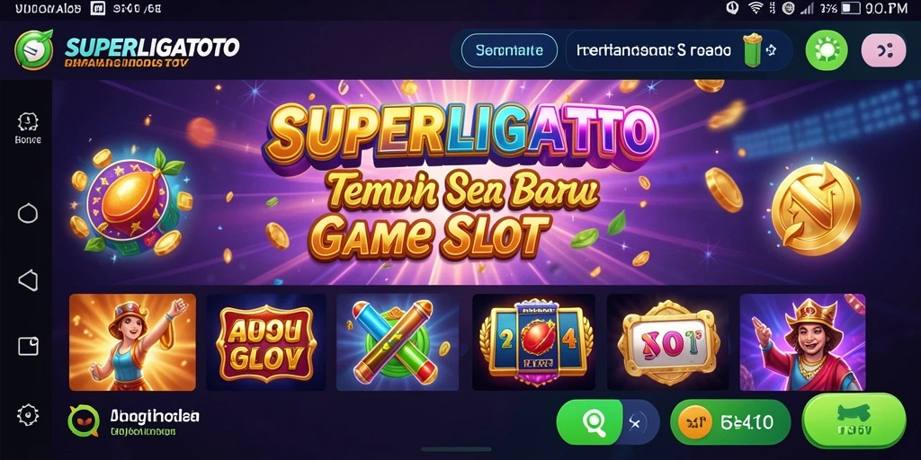 Screenshot utama SUPERLIGATOTO menampilkan gameplay Slot yang menegangkan.