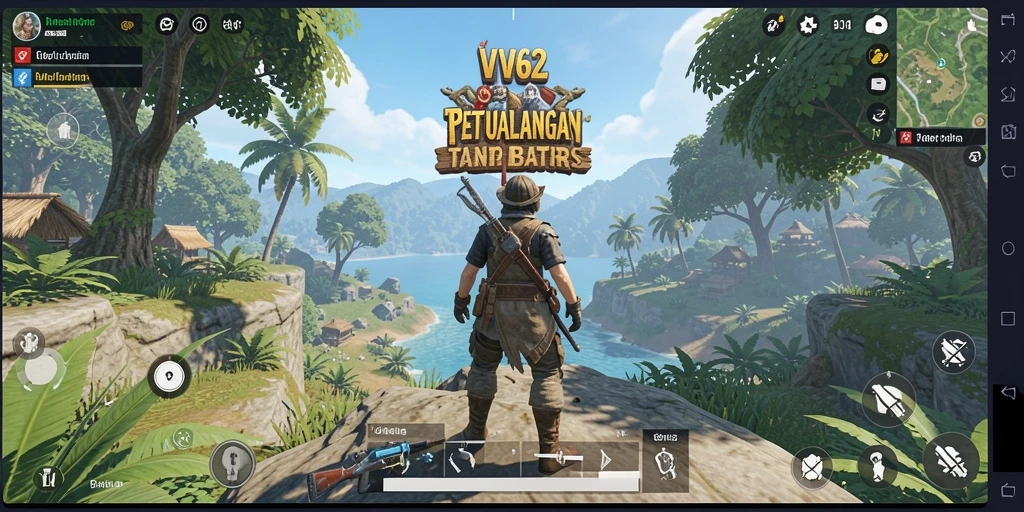 Screenshot gameplay <strong>VV62</strong> menampilkan aksi penjelajahan di dunia terbuka.