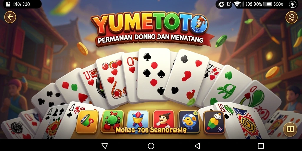 Screenshot gameplay YUMETOTO menampilkan suasana permainan Domino yang seru.